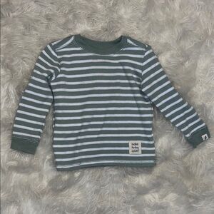 Make Today Count Kids' Striped Long Sleeve Tee - Green and White